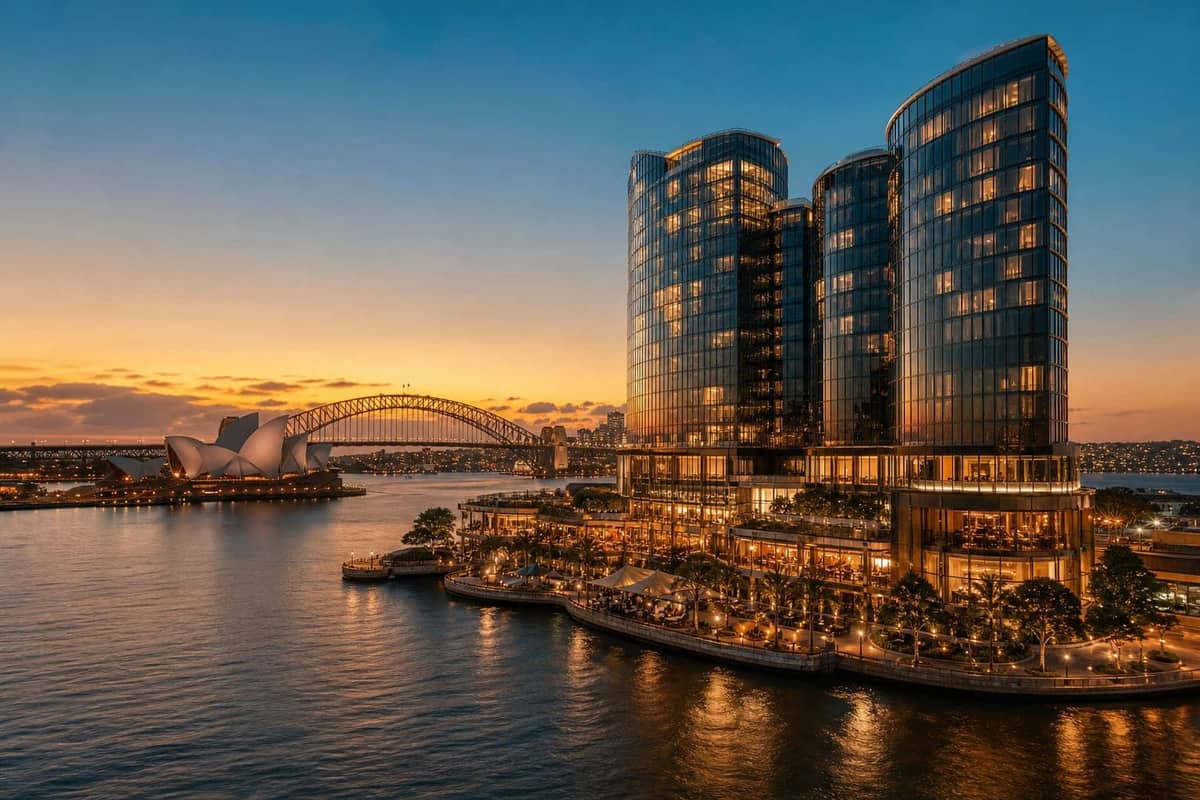 Harbour skyline view from Advance Level Hotel Casino Hotel, Sydney